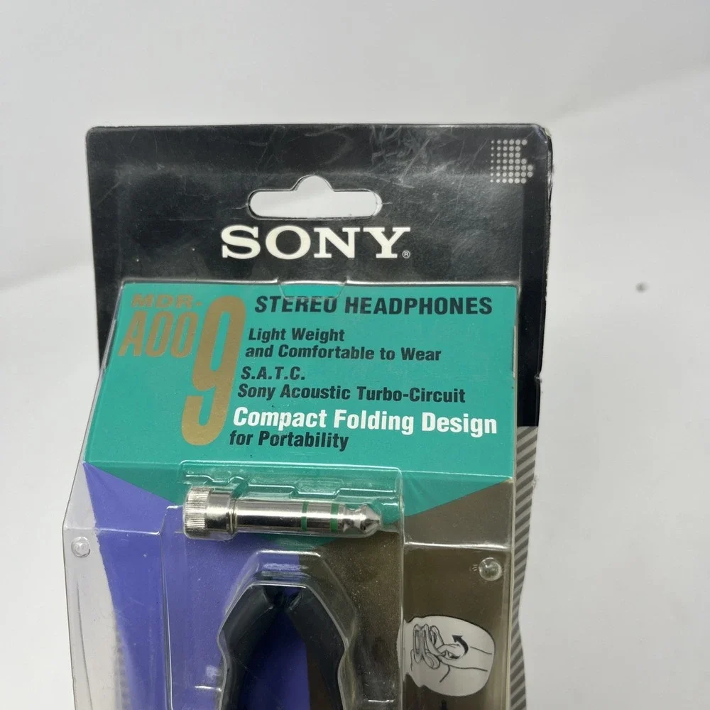 Vintage Sony MDR-A009 Foldable 3.5mm Headphones 1990's (Walkman) NEW